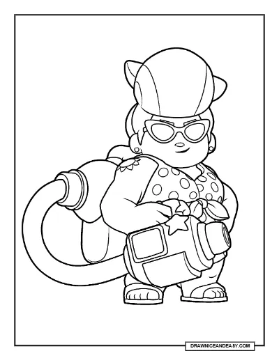 Holiday Pam Brawl Stars Coloring Page – Free Printable PDF coloring page preview