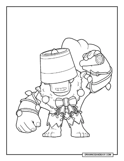 Holiday Party Frank Brawl Stars Coloring Page – Free Printable PDF coloring page preview