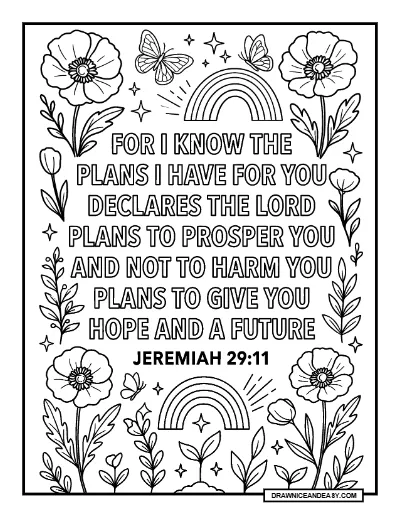 Hope Bible Verse Inspirational Scripture Coloring Page coloring page preview