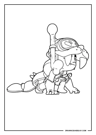 Hunter Alli Brawl Stars Coloring Page (Download) coloring page preview
