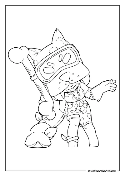 Hunter-Gatherer Alli Brawl Stars Coloring Page coloring page preview