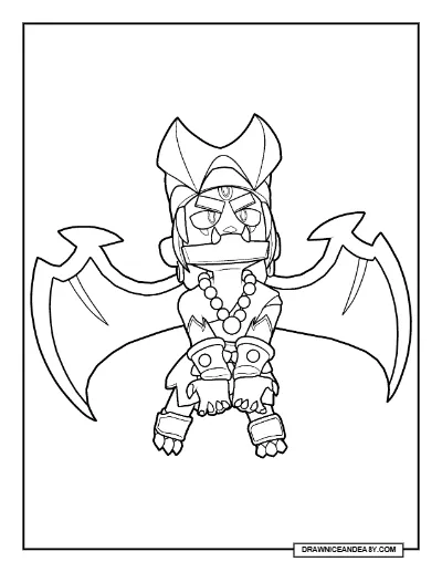 Infernal Fang Brawl Stars Coloring Page – Free Printable PDF coloring page preview