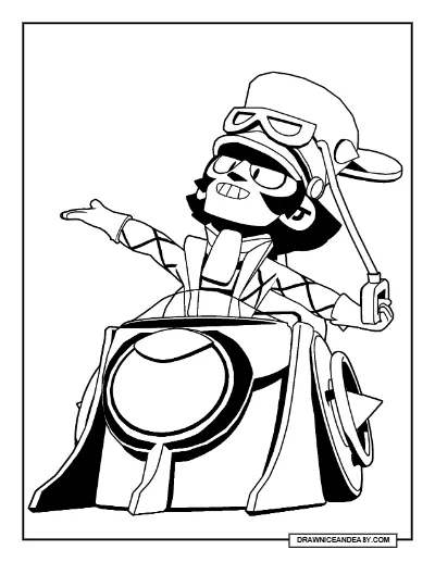 Inferno Chuck Brawl Stars Coloring Page – Free Printable PDF coloring page preview