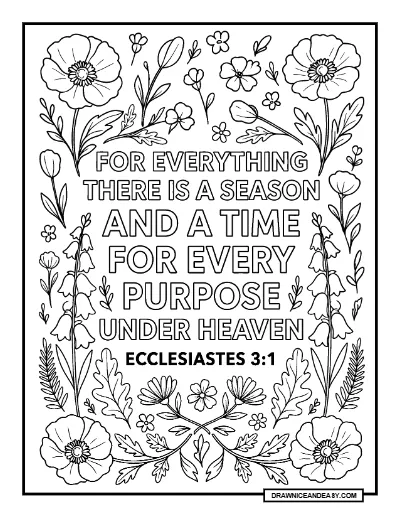 Inspirational Bible Verse Coloring Page for Reflection coloring page preview
