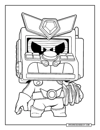 Intergalactic Griff Brawl Stars Coloring Page – Free Printable PDF coloring page preview