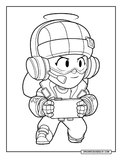 Jacky Brawl Stars Coloring Page – Free Printable PDF coloring page preview