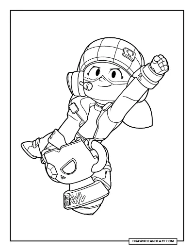 Jacky Trophy Pose 1 Brawl Stars Coloring Page – Free Printable PDF coloring page preview
