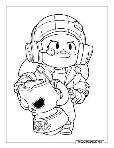 Jacky Trophy Pose 2 Brawl Stars Coloring Page – Free Printable PDF coloring page preview