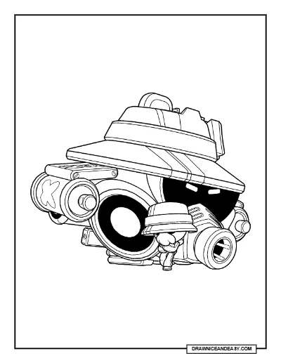 Jam Master Hank Brawl Stars Coloring Page – Free Printable PDF coloring page preview