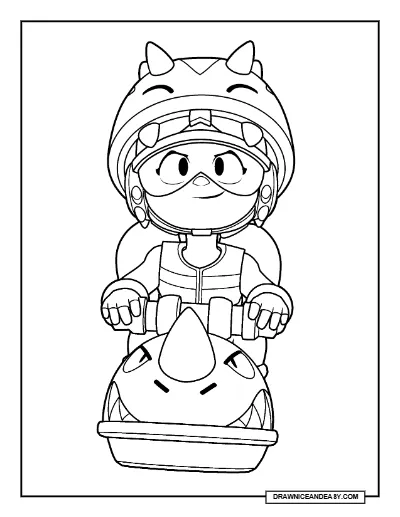 Jet Ski Jacky Brawl Stars Coloring Page – Free Printable PDF coloring page preview