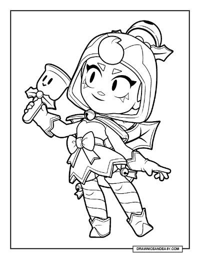 Jolly Janet Brawl Stars Coloring Page – Free Printable PDF coloring page preview