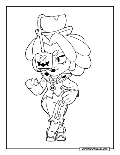 Juju Brawl Stars Coloring Page – Free Printable PDF coloring page preview