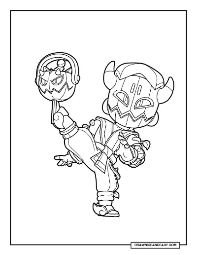 Kabocha Fang Brawl Stars Coloring Page – Free Printable PDF coloring page preview