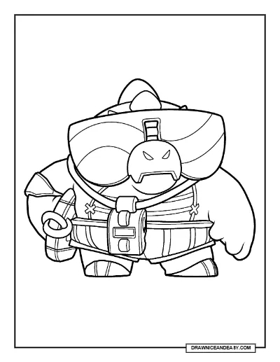 Kaiju Buzz Brawl Stars Coloring Page – Free Printable PDF coloring page preview