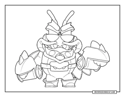 Kaiju Clancy Brawl Stars Coloring Page – Crush the Kaiju Season Skin Printable coloring page preview