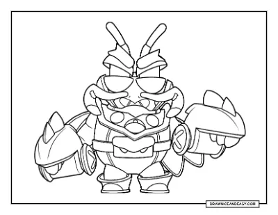 Kaiju Clancy Brawl Stars Coloring Page V2 – Crush the Kaiju Season Printable coloring page preview