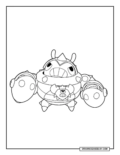King Crab Tick Brawl Stars Coloring Page – Free Printable PDF coloring page preview