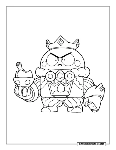 King Lou Brawl Stars Coloring Page – Free Printable PDF coloring page preview