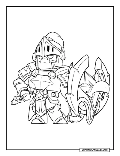King Starrthur Bo Brawl Stars Coloring Page – Free Printable PDF coloring page preview