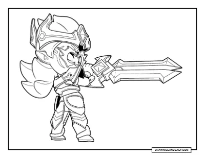 Knight Belle Brawl Stars Coloring Page – Free Printable PDF coloring page preview