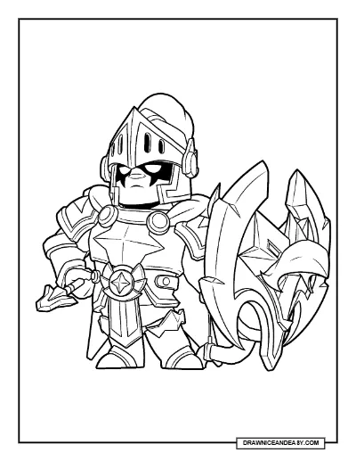 Knight Bo Brawl Stars Coloring Page – Free Printable PDF coloring page preview