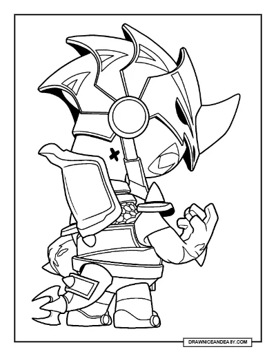 Knight Doug Brawl Stars Coloring Page – Free Printable PDF coloring page preview