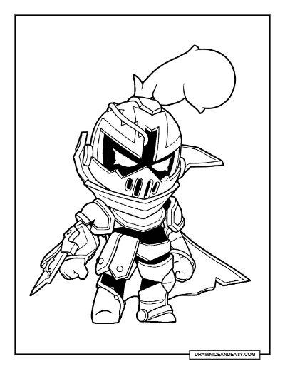 Knight Lily Brawl Stars Coloring Page – Free Printable PDF coloring page preview