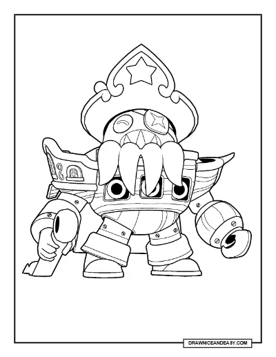 Kraken Surge Brawl Stars Coloring Page – Free Printable PDF coloring page preview