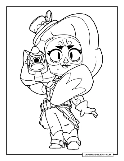 Lawless Lola Brawl Stars Coloring Page – Free Printable PDF coloring page preview