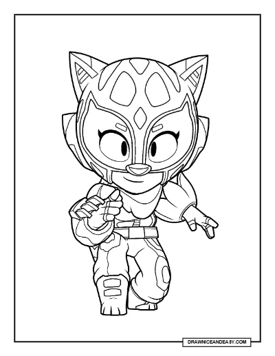 Leopard Max Brawl Stars Coloring Page – Free Printable PDF coloring page preview