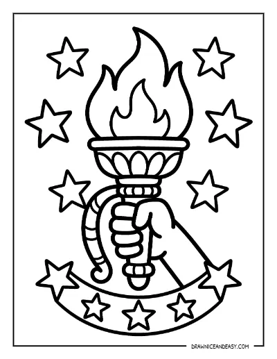 Liberty Torch Coloring Page – Free Printable for Kids coloring page preview