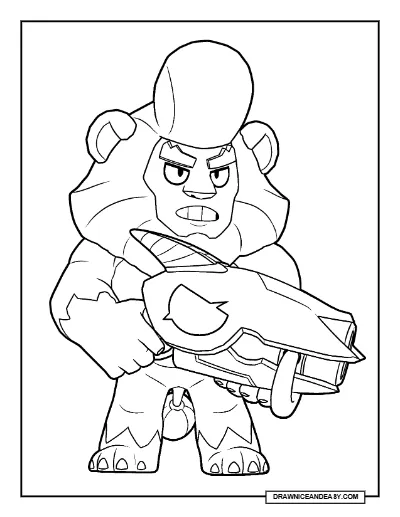 Lion Bull Brawl Stars Coloring Page – Free Printable PDF coloring page preview