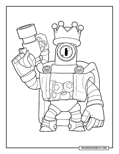 Loaded Rico Brawl Stars Coloring Page – Free Printable PDF coloring page preview