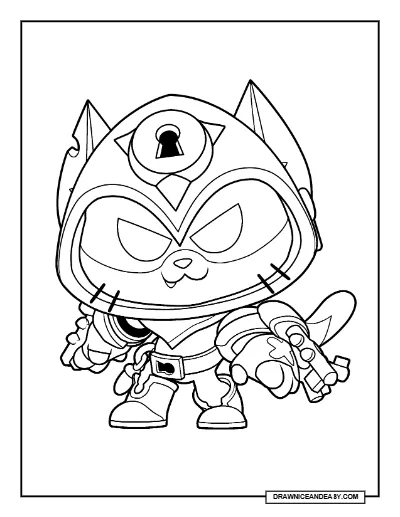 Lockpickit Buddy Brawl Stars Coloring Page – Free Printable PDF coloring page preview