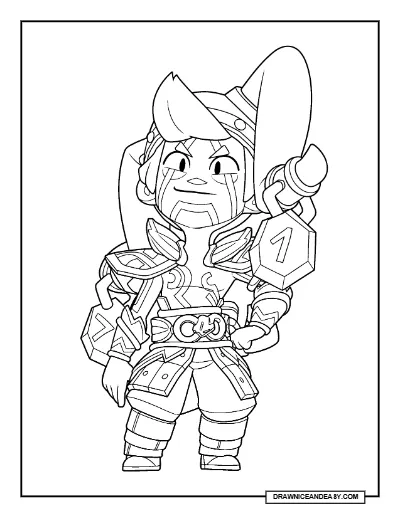 Loki Chester Brawl Stars Coloring Page – Ranked Season 25 Skin Printable coloring page preview