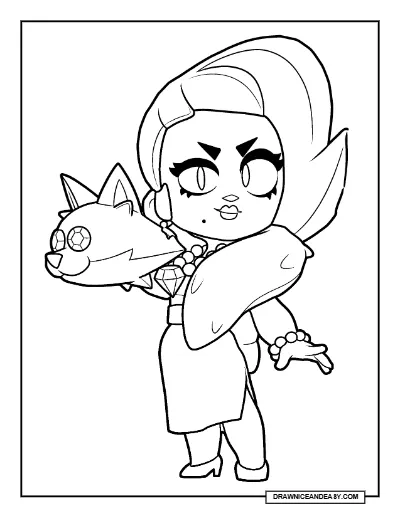 Lola Brawl Stars Coloring Page – Free Printable PDF coloring page preview