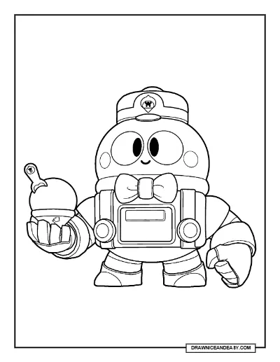 Lou Brawl Stars Coloring Page – Free Printable PDF coloring page preview