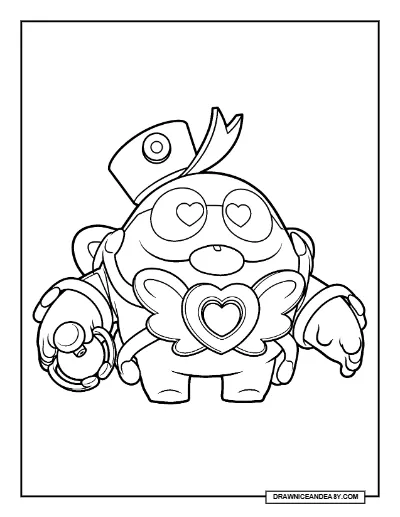 Love Potion Squeak Brawl Stars Coloring Page – Free Printable PDF coloring page preview