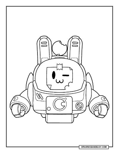 Lunar Sprout Brawl Stars Coloring Page – Free Printable PDF coloring page preview