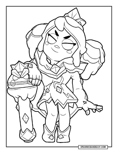 Magma Mandy Brawl Stars Coloring Page – Free Printable PDF coloring page preview