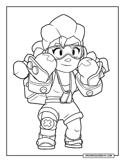 Major Rosa Brawl Stars Coloring Page – Free Printable PDF coloring page preview
