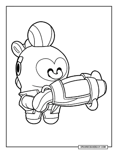 Mang Bull Brawl Stars Coloring Page – Free Printable PDF coloring page preview
