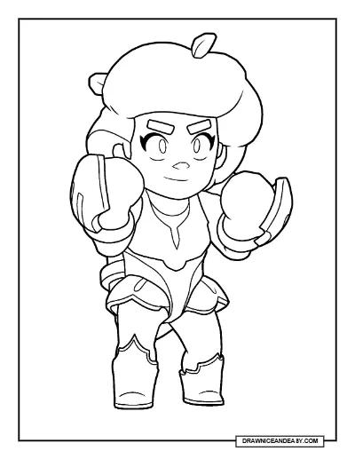 Mantis Rosa Brawl Stars Coloring Page – Free Printable PDF coloring page preview