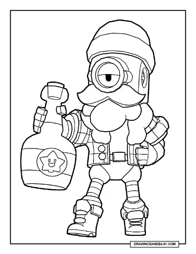 Maple Barley Brawl Stars Coloring Page – Free Printable PDF coloring page preview