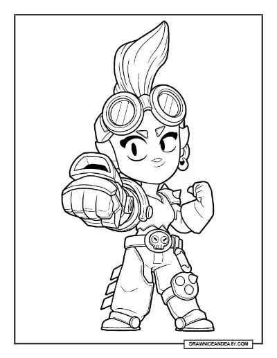 Marauder Maisie Brawl Stars Coloring Page – Free Printable PDF coloring page preview