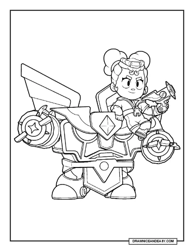 Martyr Meg Brawl Stars Coloring Page – Free Printable PDF coloring page preview