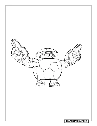 Mascot Darryl Brawl Stars Coloring Page – Free Printable PDF coloring page preview