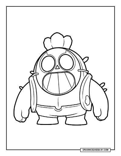 Mask Spike Brawl Stars Coloring Page – Mystery Skin Printable coloring page preview