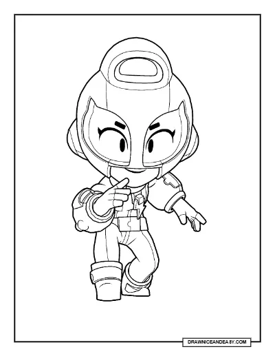 Max Brawl Stars Coloring Page – Free Printable PDF coloring page preview