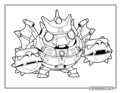 Mecha Ghidorah Tick Brawl Stars Coloring Page – Free Printable PDF coloring page preview